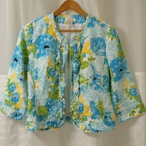 Kim Rogers Petite Medium 100% Linen Jacket